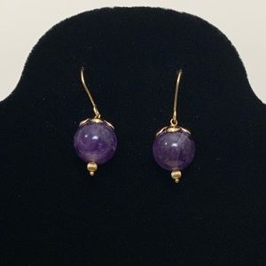 14k Gold filled and Amethyst dangle earrings